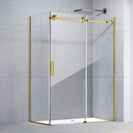 1170*870*1950mm Brushed Gold Frameless Shower Door & Return Panel - NZHomeware