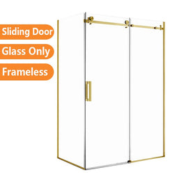 1170*870*1950mm Brushed Gold Frameless Shower Door & Return Panel - NZHomeware