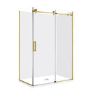 1170*870*1950mm Brushed Gold Frameless Sliding Door Rectangle Shower Box - NZHomeware