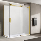 1170*870*1950mm Brushed Gold Frameless Sliding Door Rectangle Shower Box - NZHomeware