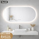 1200x600mm Backlit Led Mirror Oblong Racetrack Motion Sensor Demister Touch Sensor Switch - NZHomeware