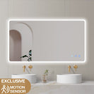 1200x750mm Rectangle LED Mirror with Motion Sensor Auto On Demister Touch Sensor Switch - NZHomeware