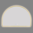 1200x850mm Backlit Brushed Yellow Gold Frame Arched LED Wall Mirror Demister - NZHomeware