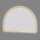 1200x850mm Backlit Brushed Yellow Gold Frame Arched LED Wall Mirror Demister - NZHomeware