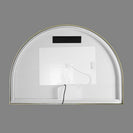 1200x850mm Backlit Brushed Yellow Gold Frame Arched LED Wall Mirror Demister - NZHomeware