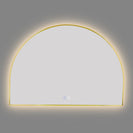 1200x850mm Backlit Brushed Yellow Gold Frame Arched LED Wall Mirror Demister - NZHomeware