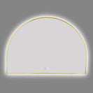 1200x850mm Backlit Brushed Yellow Gold Frame Arched LED Wall Mirror Demister - NZHomeware