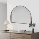 1200x850mm Backlit Gunmetal Grey Frame Arched LED Wall Mirror Demister Function - NZHomeware