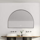 1200x850mm Backlit Gunmetal Grey Frame Arched LED Wall Mirror Demister Function - NZHomeware