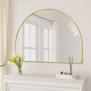 1200x850x20mm Gold Aluminum Framed Half Circle Mirror Decorative Wall Mirror Arc Mirror - NZHomeware