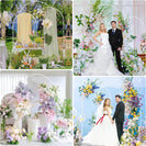 120X220 CM Wedding Metal Arch Backdrop Stand For Wedding Baby Shower Birthday Anniversary Graduation Garden Balloon Arch Decoration White - NZHomeware