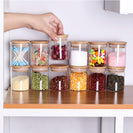 12PCs 300ml Airtight Glass Preserving Jar Food Tea Coffee Bean Storage Container - NZHomeware