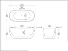 1370x736x585mm Oval Freestanding Bathtub | Compact White Acrylic Bath NZ - NZHomeware