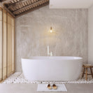 1370x736x585mm Oval Freestanding Bathtub | Compact White Acrylic Bath NZ - NZHomeware