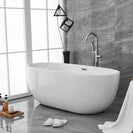 1370x736x585mm Oval Freestanding Bathtub | Compact White Acrylic Bath NZ - NZHomeware