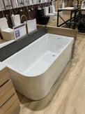 1400x720x580mm Corner Bathtub Right Corner Back to Wall Acrylic White Bathtub - NZHomeware