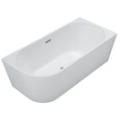 1400x720x580mm Corner Bathtub Right Corner Back to Wall Acrylic White Bathtub - NZHomeware