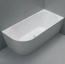 1400x720x580mm Corner Bathtub Right Corner Back to Wall Acrylic White Bathtub - NZHomeware