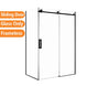 1470*870*1950mm Black Frameless Shower Door & Return Panel - NZHomeware