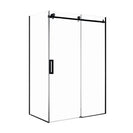 1470*870*1950mm Black Frameless Shower Door & Return Panel - NZHomeware