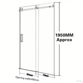 1470*870*1950mm Chrome Frameless Shower Door & Return Panel - NZHomeware