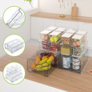14pcs Stackable BPA - Free Refrigerator Storage Bins Pull Out Storage Drawer with Lids Drain Trays Kitchen Organization Transparent Food Storage Bins Set - NZHomeware
