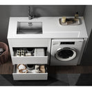 1500MM White Laundry Tub - Plywood Cabinet&Marble Bench with Sink - NZHomeware