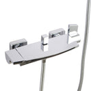 1500x700x580mm Oval Freestanding Acrylic Apron White Bathtub with Solid Brass Mixer Diverter & ABS Handheld Shower Tap Set - NZHomeware