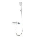 1500x700x580mm Oval Freestanding Acrylic Apron White Bathtub with Solid Brass Mixer Diverter & ABS Handheld Shower Tap Set - NZHomeware