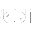 1500x750mm Backlit Led Mirror Oblong Racetrack Motion Sensor Demister Touch Sensor Switch - NZHomeware