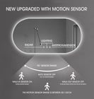 1500x750mm Backlit Led Mirror Oblong Racetrack Motion Sensor Demister Touch Sensor Switch - NZHomeware