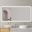 1500x750mm Rectangle LED Mirror with Motion Sensor And Demister Touch Switch 3 Colours Lighting - NZHomeware