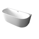 1500x750x580mm Back To Wall Freestanding Acrylic Apron White Bathtub - NZHomeware