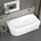 1500x750x580mm Corner Bathtub Right Corner Back to Wall Acrylic White Bathtub - NZHomeware