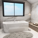 1500x750x580mm Corner Bathtub Right Corner Back to Wall Acrylic White Bathtub - NZHomeware