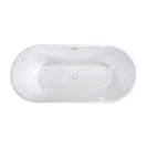 1500x750x580mm Flutted V - Groove Bathtub Freestanding Acrylic Apron Gloss White Bath Tub - NZHomeware