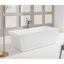 1500x750x580mm Square Bathtub Freestanding Acrylic White Bath Tub - NZHomeware