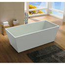 1500x750x580mm Square Bathtub Freestanding Acrylic White Bath Tub - NZHomeware