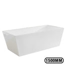 1500x750x580mm Square Bathtub Freestanding Acrylic White Bath Tub - NZHomeware