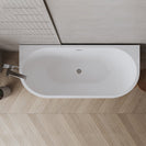 1500x750x590mm Fluted Back - To - Wall Bathtub | Gloss White Acrylic Bath NZ - NZHomeware