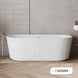 1500x750x590mm Fluted Back - To - Wall Bathtub | Gloss White Acrylic Bath NZ - NZHomeware