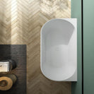 1500x750x590mm Fluted Back - To - Wall Bathtub | Gloss White Acrylic Bath NZ - NZHomeware