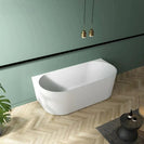 1500x750x590mm Fluted Back - To - Wall Bathtub | Gloss White Acrylic Bath NZ - NZHomeware
