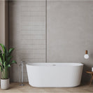 1500x750x590mm Fluted Back - To - Wall Bathtub | Gloss White Acrylic Bath NZ - NZHomeware