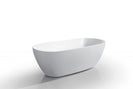 1500x820x580mm Matt White Oval Bathtub Freestanding Acrylic Apron Bath Tub - NZHomeware