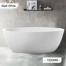 1500x820x580mm Matt White Oval Bathtub Freestanding Acrylic Apron Bath Tub - NZHomeware