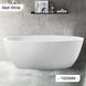 1500x820x580mm Matt White Oval Bathtub Freestanding Acrylic Apron Bath Tub - NZHomeware