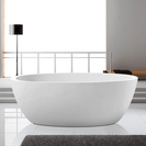 1500x820x580mm Matt White Oval Bathtub Freestanding Acrylic Apron Bath Tub - NZHomeware