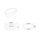 1500x820x580mm Matt White Oval Bathtub Freestanding Acrylic Apron Bath Tub - NZHomeware