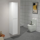 1600mm Height Plywood Fluted Tall Cabinet Matt White - NZHomeware
